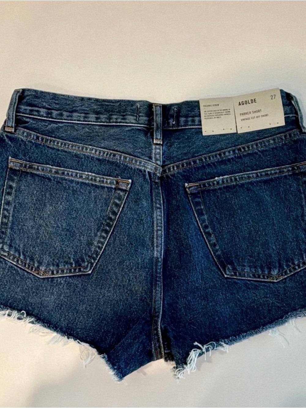 AGOLDE Parker Vintage Cut Off Denim Shorts Caution Size 27 NWT - Picture 3 of 6